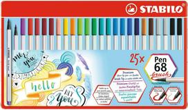 Rašiklis STABILO Pen 68, įvairių spalvų, 25 vnt.