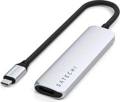 usb type c hdmi - Satechi 4-in-1 USB-C Slim Multiport Adapter 4K ST-P4SS Sidabrinis (Silver) - 1 nuotrauka