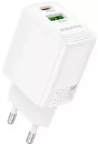 laidai 3a - Borofone BN29 Fuente įkroviklis USB-A / USB-C 30W Baltas (White) - 1 nuotrauka