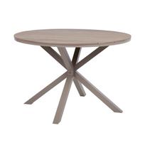 stalai apvalus 110 cm - Lauko stalas Home4you Porto, pilka sp./smėlio sp., 110.5 cm x 110.5 cm x 73 cm - 1 nuotrauka