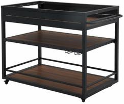Lauko stalas Home4you Boden, ruda sp./juoda sp., 103 - 110 cm x 60 cm x 85 cm