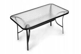 grudinto stiklo stalas - Lauko stalas MultiGarden, skaidri sp./juoda sp., 120 cm x 70 cm x 71 cm - 1 nuotrauka