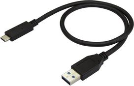 usb c 10gbps laidas - StarTech.com USB-A to USB-C Cable USB31AC50CM 0.5 m Juodas (Black) - 1 nuotrauka