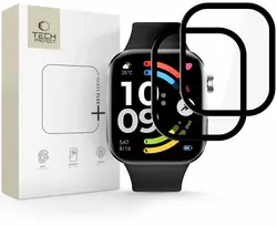 redmi apyranke - Tech-Protect Glass Flex+ 2-Pack Xiaomi Redmi Watch 6, Juodas (Black) - 1 nuotrauka