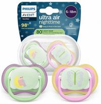 philips rinkinis - PHILIPS AVENT Ultra Air Night silikoninis čiulptukas, 6-18 mėn., 2 vnt., SCF376/29 - 1 nuotrauka