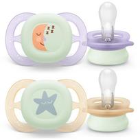 philips avent ciulptukas 2 vnt - Philips Avent Ultra Start Night čiulptukas, 0-2 mėn., Geltona (Yellow)/Violetinė (Purple), 2 vnt., SCF075/17 - 1 nuotrauka