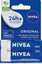 Nivea Original Care Caring lūpų balzamas - 2 x 4,8 g.