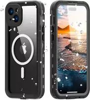 Shellbox iPhone 15 Plus dėklas Dot, atsparus vandeniui, suderinamas su MagSafe Juodas (Black)