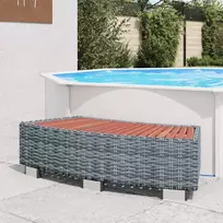 vidaXL Laiptelis Spa baseinui 92x45x25cm poliratanas