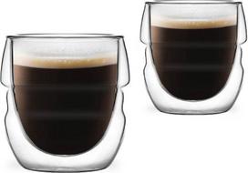 Vialli Design Sferico dvigubo stiklo espresso puodelis, skaidri (Clear), 70 ml