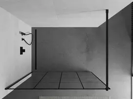 Dušo sienelė Mexen Kioto Walk-In, 120 cm x 200 cm, juoda