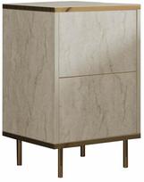 Naktinis staliukas Kalune Design Imaj, aukso sp./travertine sp., 60 cm x 40 cm x 35 cm