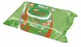 GILL'S Drėgnos servetėlės augintiniams su chlorheksidinu ir aloe vera, 40 vnt.