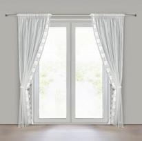 Eurofirany Leti Dieninė užuolaida, balta (White), 140 cm x 270 cm