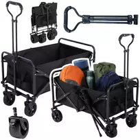 irankis - Lean Sulankstomas vežimėlis sodui ir paplūdimiui 120L, juodas (Black) - 1 nuotrauka