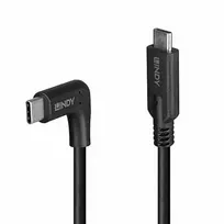 usb type c laidas 2 m - LINDY 32017 USB 3.2 Type-C Laidas 0.5m 90° Kampas Juodas (Black) - 1 nuotrauka