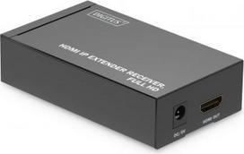 hdmi imtuvas - Digitus HDMI IP Extender Receiver, Full HD, Juodas (Black) / DS-55518 - 1 nuotrauka