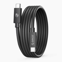 usb c kabelis - Orico USB4 Thunderbolt5 Cable 80Gbps 240W USB-C to USB-C 1.5m Juodas (Black) - 1 nuotrauka