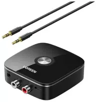 aux laidas - Ugreen CM123 Bluetooth 5.0 2xRCA/AUX adapteris, juodas (Black) - 1 nuotrauka