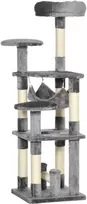 kaciukai medis - PawHut kačių draskyklė, laipiojimo medis, 132 cm, pilka (Grey) - 1 nuotrauka