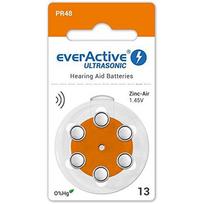 klausos aparatu baterijos 13 - everActive Ultrasonic elementai klausos aparatams PR48 13, 6 vnt. - 1 nuotrauka