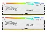 32 gb ram' - Kingston KF564C32BWEAK2-32 32GB 6400MT/s DDR5 CL32 DIMM (Kit of 2) FURY Beast White RGB EXP - 2 nuotrauka