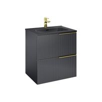 Vonios spintelė po praustuvu Elita Soho 60 2DR, matinė juoda sp., 45.3 cm x 60 cm x 63.5 cm