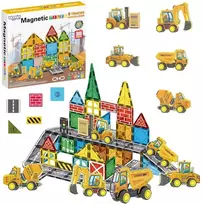 magnetines kaladeles - Woopie magnetinis konstruktorius Statybos su transporto priemonėmis 30 vnt - 1 nuotrauka