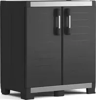 Keter Garage XL Žema spintelė daiktams, juoda/sidabrinė (Black/Silver)