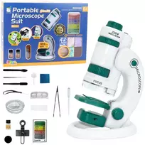 Lean Toys mikroskopas vaikams 2 in 1 60X/180X su priedais