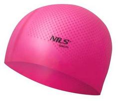Plaukimo kepuraitė Nils Aqua NQC Dots, tamsiai rožinė sp.