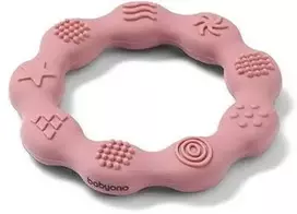 babos babos - BABYONO silikoninis kramtukas RING Rožinis (Pink) - 1 nuotrauka
