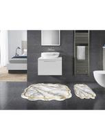 Foutastic Bathmat Set 394ANR1488 komplektas, 2 vnt., 100 x 60 cm, aukso sp./pilka sp.