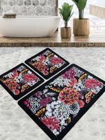 Foutastic Florale 359CHL3283 komplektas, 3 vnt., 100 x 60 cm, juoda sp./įvairių spalvų