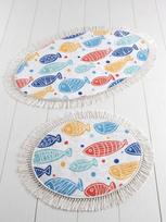 Foutastic Fish 359CHL1544 komplektas, 2 vnt., 100 x 60 cm, balta/raudona/žalia