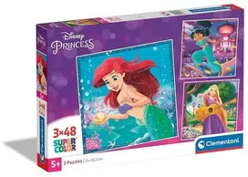 Clementoni SuperColor Disney Princess 25304, 3 x 48 det.