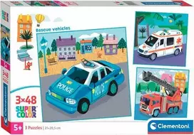 Clementoni Super Color Rescue Vehicles 25318, 3 x 48 det.