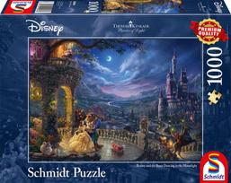 puzzle deliones 1000 - Schmidt Thomas Kinkade Disney Beauty and the Beast Dancing in the Moonlight, 1000 det. - 1 nuotrauka