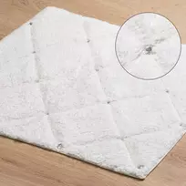 Eurofirany Chic DZ-01 minkštas vonios grindų kilimėlis su kristalais, 70 x 50 cm, baltas