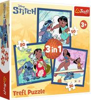 Trefl Disney Stitch 3 dėlionių rinkinys