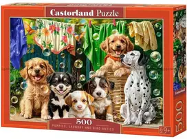 Castorland Puppies, Laundry and Bird Antics B-54152, 500 det.