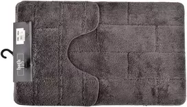 Mondex ZAC vonios kilimėlių komplektas, 2 vnt., 50 x 37 cm, 50 x 80 cm, tamsiai pilkas