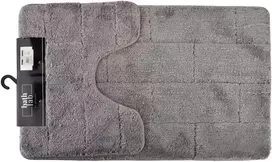 Mondex ZAC vonios kilimėlių komplektas, 2 vnt., 50 x 37 cm ir 50 x 80 cm, pilkas