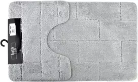 Mondex ZAC vonios kilimėlių komplektas, 2 vnt., 50 x 37 cm, 50 x 80 cm, šviesiai pilkas