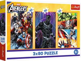 Trefl Avengers Veiksmo kupinos dienos, 3 x 80 det.