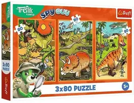 Trefl Trefliks In The World Of Dinosaurs 34888, 3 x 80 det.