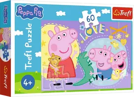 peppa pig puzzle - Trefl Peppa Pig Happy Piggy 17414, 60 det. - 1 nuotrauka