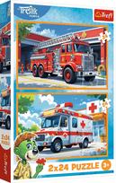 Trefl The Treflik Family Fire Truck And Ambulance 34447, 2 x 24 det.