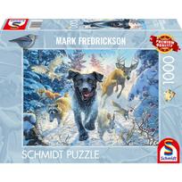 Schmidt Spiele Dog Love Black Labrador in the Snow 58558, 1000 det.