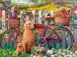 Ravensburger Cute Dogs In The Garden 12000209, 500 det.